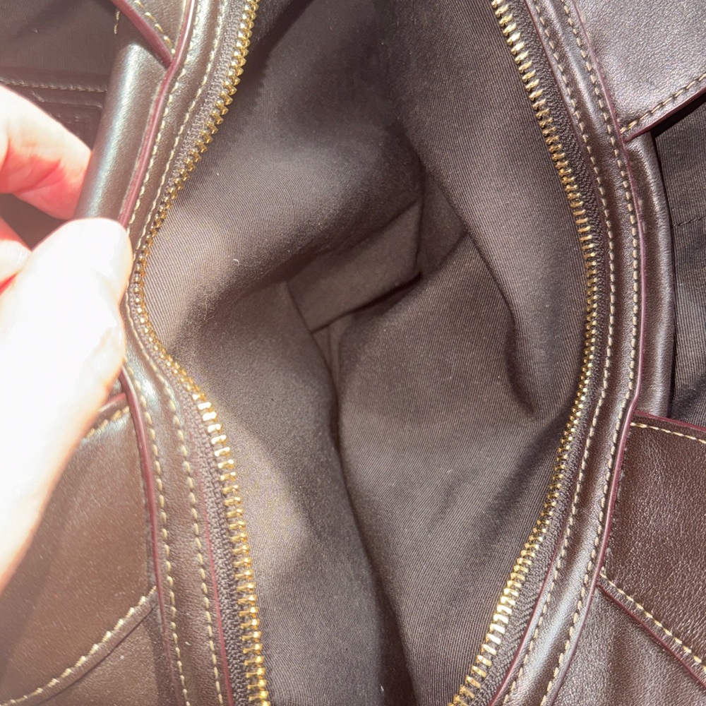 Coach Brown Signature Canvas & Dark Brown Leather Shoulder Bag - Picture 13 of 16
